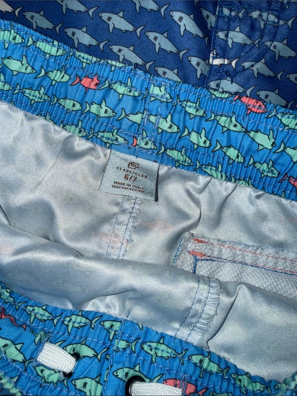 Class Club 5-Pack Boys' Swim Trunks. Size 6/7.